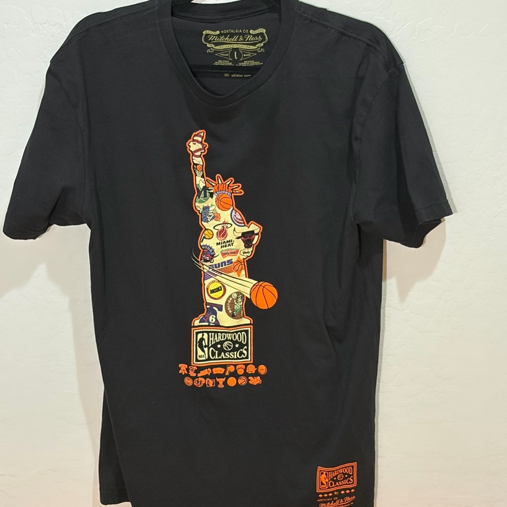 Mitchell & Ness Black Tee with Gold Accents